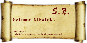 Svimmer Nikolett névjegykártya